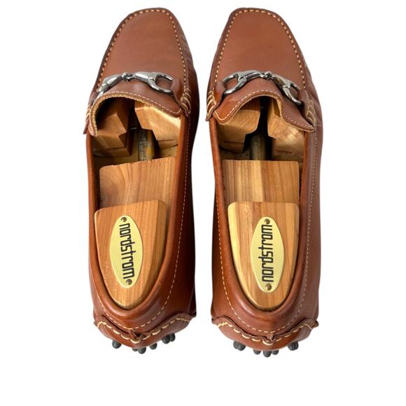 WALLIN & BROS. Leather Horsebit Loafers in Cognac Men's Size 9 M - Picture 13 of 16